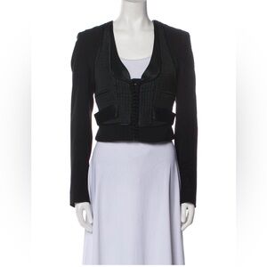 Altuzarra Women Black Evening Jacket Hook And Eye Closure Long Sleeve Size‎ 40 M